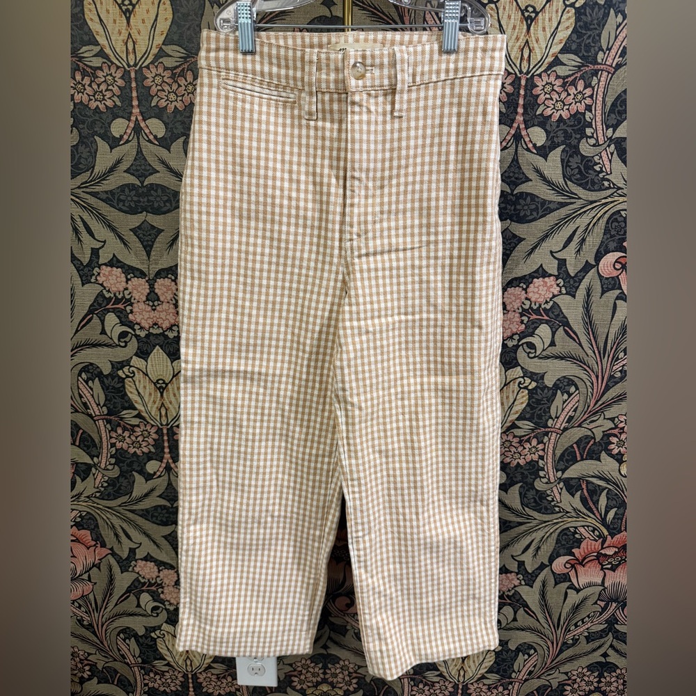 Madewell Slim Emmett Wide-Leg Crop Gingham Pants - Size 25